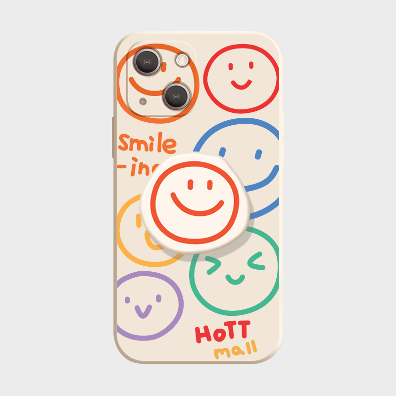 Beige Smiling Mobile Phone Case Smart Tok Set