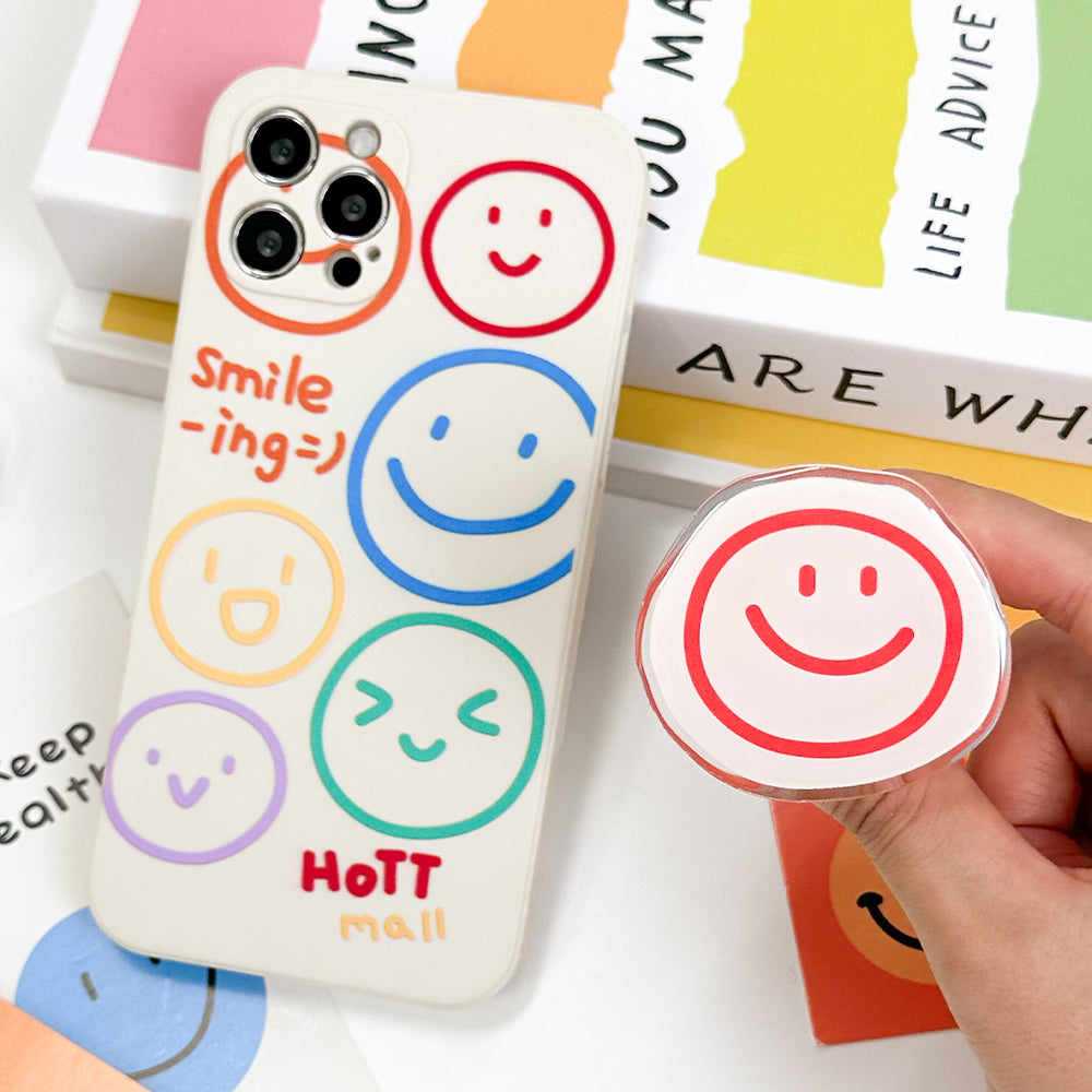 Beige Smiling Mobile Phone Case Smart Tok Set