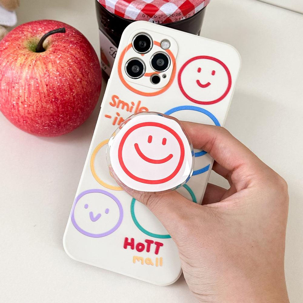 Beige Smiling Mobile Phone Case Smart Tok Set