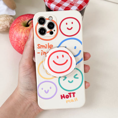 Beige Smiling Mobile Phone Case Smart Tok Set