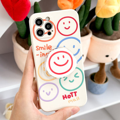 Beige Smiling Mobile Phone Case Smart Tok Set