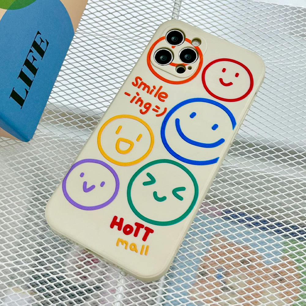 Beige Smiling Mobile Phone Case Smart Tok Set